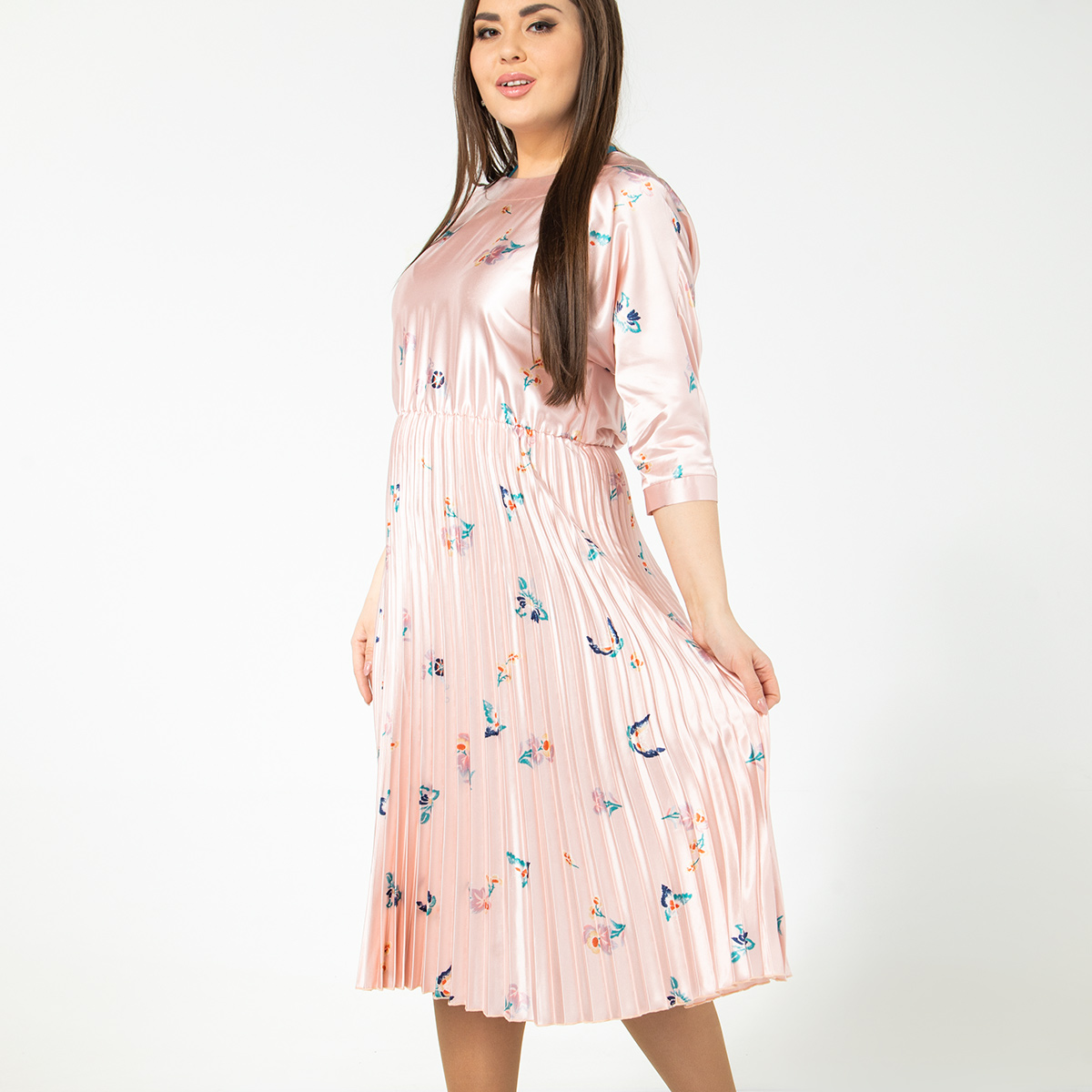 Платье, текстиль, розовый