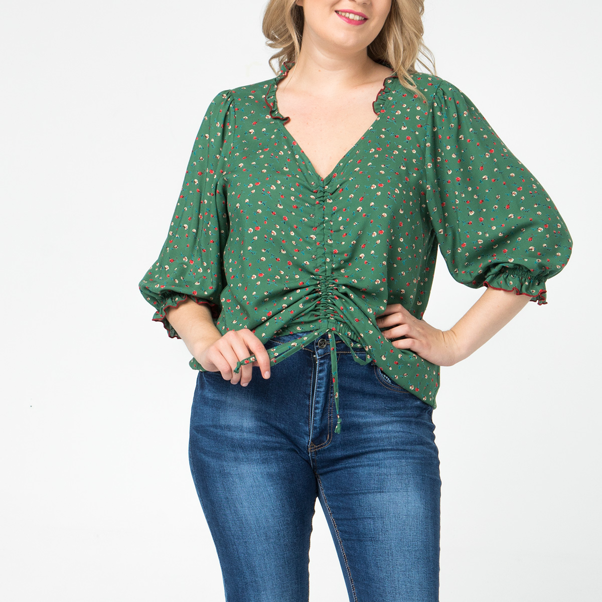 Блуза, текстиль, светло-зеленый