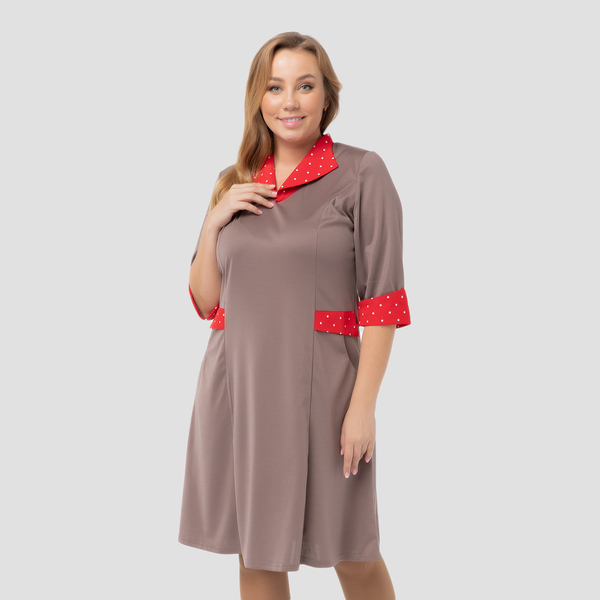 Платье, текстиль, кофейный #1147/009-022-745/Кофейный